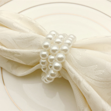 Newest Pearl Napkin Ring Handmade Dinner Decorations for Wedding Table thumbnail-2