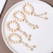 Wholesale Farmhouse Decor Napkin Rings Wood Bead Napkin Holders With Tassels Rustic Country Decor Table Decoration thumbnail-3