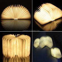 Wooden Book Shaped Rechargeable Folding Book Light For Reading With Magnetic thumbnail-6