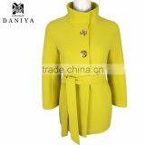 Wool Overcoat Autumn Winter Women Medium Long Wool O Neck Long Sleeve Wool Coat Plus Size thumbnail-1