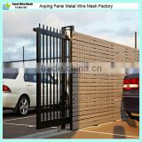 Security spear top tubular steel fence panel and slide gate