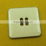 28mm Square Shape 4 Holes Metal Button With Cream Enamelled for Dress -- MS3361 thumbnail-4