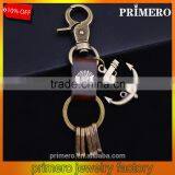 Men Custom Anchor Key Chain Female Leather Keyring Novelty Items