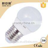 110V-220V E27 LED Energy Saving Light Bulb Globe Lamp White / Warm 3/W