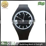 Classic Small Size Black Color Silicone Wrapped Silicone Wrist Watch thumbnail-1