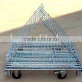 foldible mesh wire container movable