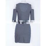 Hot Sale Knitted Fabric Simple Design Half Sleeve Lady Fashion Dress for Daily Life thumbnail-4
