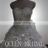 Real Works China Custom Made Luxury Crystals Cathedral/Royal Train Wedding Dresses thumbnail-4