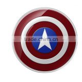 Most Popular Captain America Wireless Charger QI Standard Charging Pad For Samsung Galaxy S6