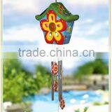 Outdoor Ceramic Garden House Wind Chime With Solar Led Lights