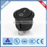 250V 2pin Round Black Cover Rocker Switch I/O Rocker Switch for Connector RS-13 thumbnail-1