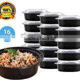 Round PlastRound Plastic Meal Preparation Container / Food Saver With Clear Lid, Microwave & Dishwasher Safe, 24 Ounce, 16 Pack thumbnail-1
