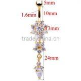 Women Hot Sex Nickel Free Zircon Belly Button Ring thumbnail-3