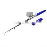 Mini Portable Pocket Aluminum Alloy Fishing Rod Pen Shape Pole Fish Reel Line Soft Bait Hook Float Tackle thumbnail-2