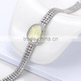 Fashion 925 Sterling Silver Big White AAA Zircon Prong Setting Bracelet thumbnail-4