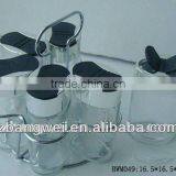 6pcs Transparent Glass Spice Jar Set