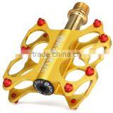2pcs Kactus KTPD - 07 Bike MTB Cycling Pedals Gold-plating Titanium Spindle Footrest Flat CNC 3 Bearings Ultralight Pedals thumbnail-6