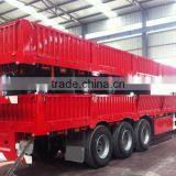2016 Tri-Axle 50ton 40Feet Flat Bed Side Wall Cargo Truck Semi Trailer For Sale thumbnail-2