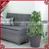 S&D cheap& high quality new style PE blow molding round grey wicker laxury rattan plastic flower pot / planter