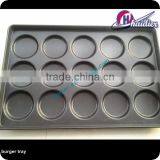 One-stage Molding15 Grooves Customized Bread Baking Teflon Non-Stick Coated Hamburger Bun Tray thumbnail-1