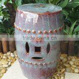 Red Finished Porcelain Chinese Garden Stools thumbnail-5