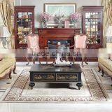 Antique Replica Style Rectangular Dinning Table & Chairs, Retro Wood Carved Dinning Room Furniture Set, Long Dinning Table For 8 thumbnail-4