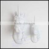 Gold Horn Carving Resin Unicorn Wall Mount thumbnail-2