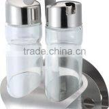 Factory Stainless Steel Condiment Glass Oval Oil and Vinegar Bottle Holder thumbnail-2