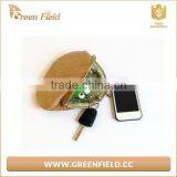 Vegan Leather Cork Coin Purse Keychain Coins Wallet thumbnail-1