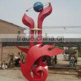 Large Outdoor Square Stainless Steel Modern Sculpture thumbnail-1