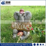 Attractive Welcome elephant Garden Sign Statue