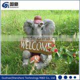 Attractive Welcome Elephant Garden Sign Statue thumbnail-1