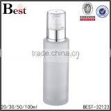 China Hot Products Cosmetic Lotion Frosted Glass Bottle 100ml Matte Silver Aluminum Pump Wholesale thumbnail-4