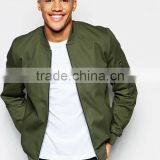 2017 Best Price High Quality New Design Durable 100% Cotton Green Baseball Collar Ribbed Cuffs Running Casual Men BomberJacket thumbnail-1