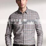 New Design Small Checked Blends Cotton Men Shirt SL0073 thumbnail-2