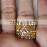 Lattice Design Magic Flexible Ring Convertible BRACELET Gold TWO Tone thumbnail-3