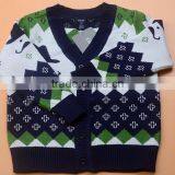 Beard Moustache Button-down Kids Christmas Knit Sweater thumbnail-2