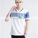 Fashion Stripe Plain White New Design Polo Shirt thumbnail-1