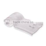 Grey Organic Cotton Baby Blanket With Crochet Little Bear thumbnail-6