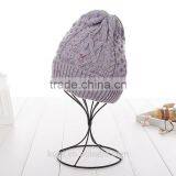 TOP Selling Solid Color Wool Gorro Fashion Winter Warm Women Knitted Beanie Female Thicken Casual Knitted Hat thumbnail-5