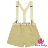 Summer Unisex Clothes Kids Panties Plain Color Linen Uniform Baby Braces Suit Shorts thumbnail-4