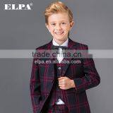 ELPA Fancy Fashion Slimming Check Designer 3 Piece Boys Wholesale Suits thumbnail-1