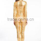 2015 Walson Lady Sexy Yellow Thick Lingerie Latex Rubber Pvc Costume 2 Way Zip thumbnail-4