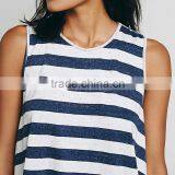 Casual Seaside Style Striped Swingy Sleeveless BEACH TUNIC DRESS 2015 Summer thumbnail-2
