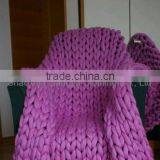 Cheap Imitation Wool Feeling Thick Knitted Chunky Blanket thumbnail-2