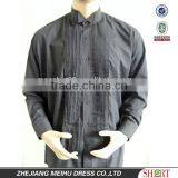 High Quality Peachskin Newest Black Wing-tip Collar Tuxedo Shirt for Men thumbnail-1