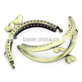 Metal Frame Kiss Clasp Arch For Purse Bag Antique Bronze Heart Pattern 9x5.8cm(Open:11x9cm),3pc,Fashion thumbnail-1
