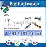 Made in Taiwan DIN 963 Slotted Countersunk Machine Screw Brass Stainless Steel Zinc Plated DIN 963 thumbnail-1