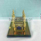 Crystal Hyderabad Charminar Mosque Model & Gold Plated Metal Charminar Model for India Wedding Gift
