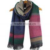 Colorful 100% Acrylic Shawl Stole Winter Geometric Border Korean SCARF RL-206 thumbnail-5